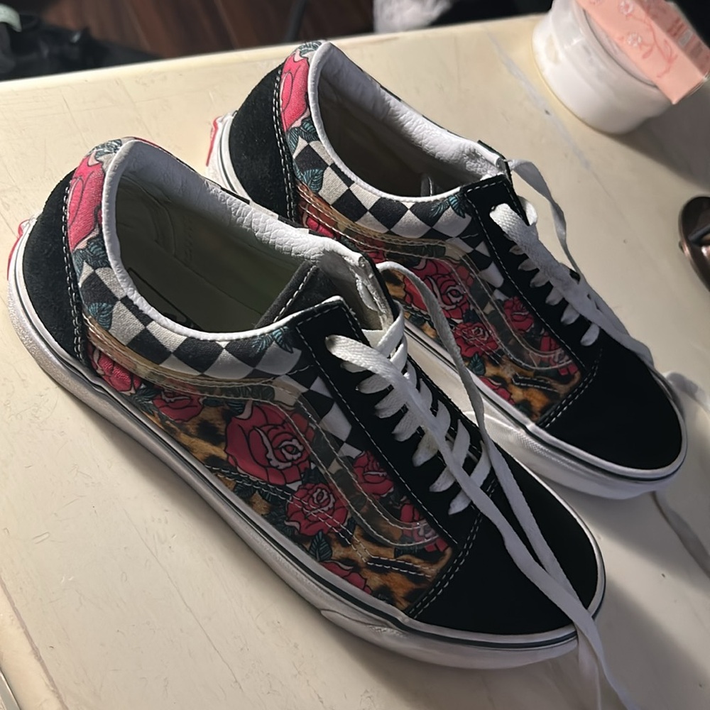 Vans Old Skool Rose Animal Check Sneakers M8.5 W10 - Picture 4 of 11
